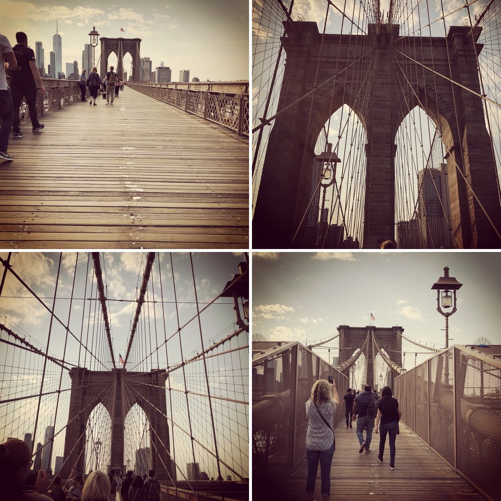 Walking the Brooklyn Bridge by bizziebeeme