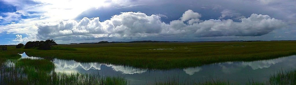 Folly Beach marsh and sky, South Carolina by congaree