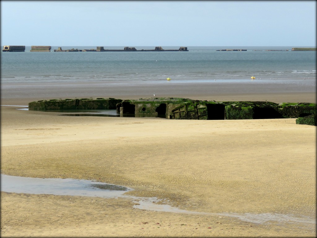 Mulberry remains at Gold Beach, Arromanches, France by cruiser