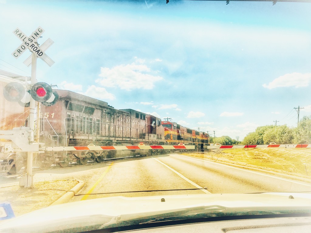 The railroad crossing signals, for the theme  by louannwarren