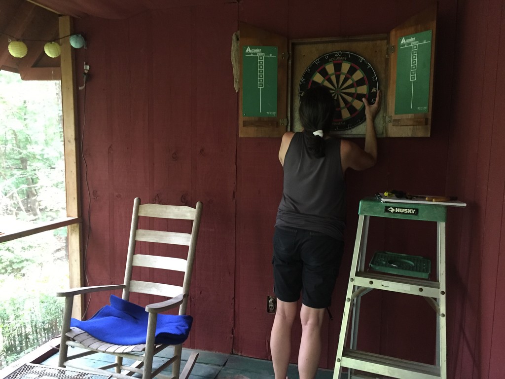 Putting up the dart board by margonaut