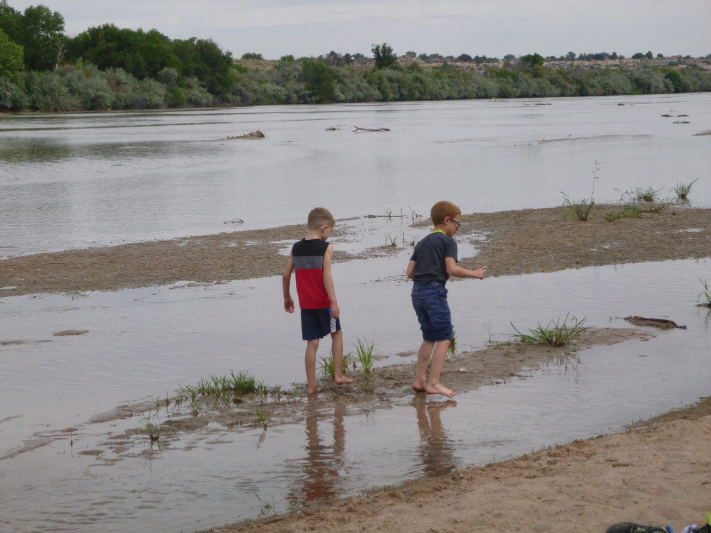two cousins playing in the Rio Grande by bigdad