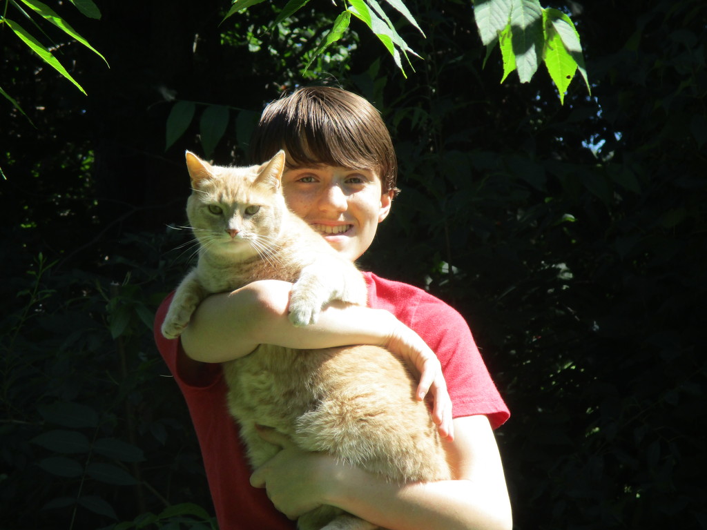 My Son and His Cat Penny by julie