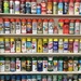 Wall of vintage spray paint cans by handmade