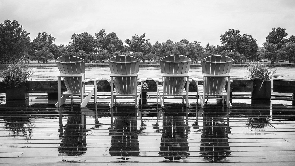 Chairs Over The Potomac by rosiekerr