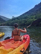 26th Jul 2018 - Léa on her canoe. 