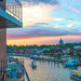 View of city dock and ego alley at sunset by jernst1779