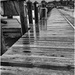 walking along the dock between showers by jernst1779