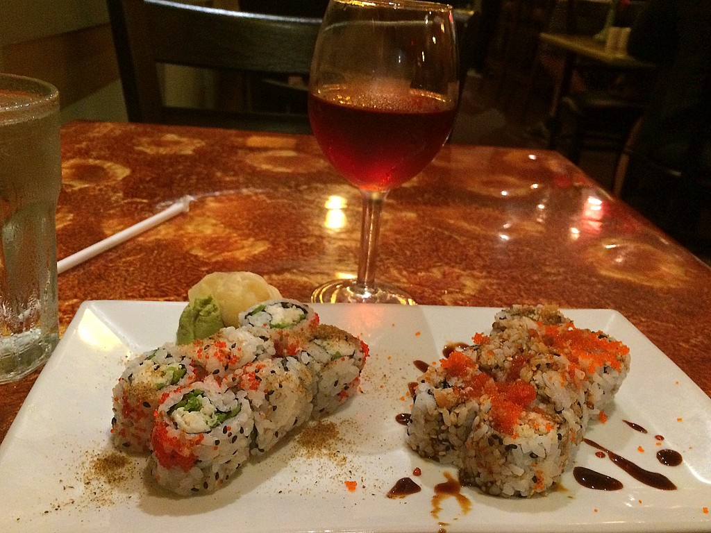Sushi and plum wine by homeschoolmom