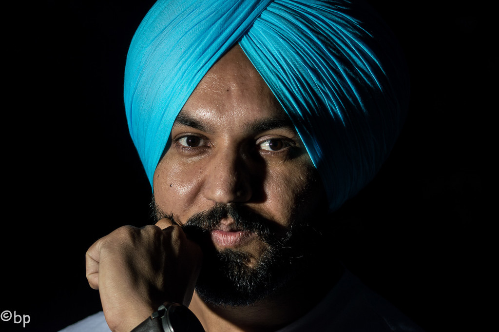Sikh with a turquoise turban by caterina