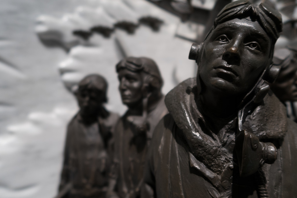 Miniature statue of a Lancaster bomber crew by creative_shots