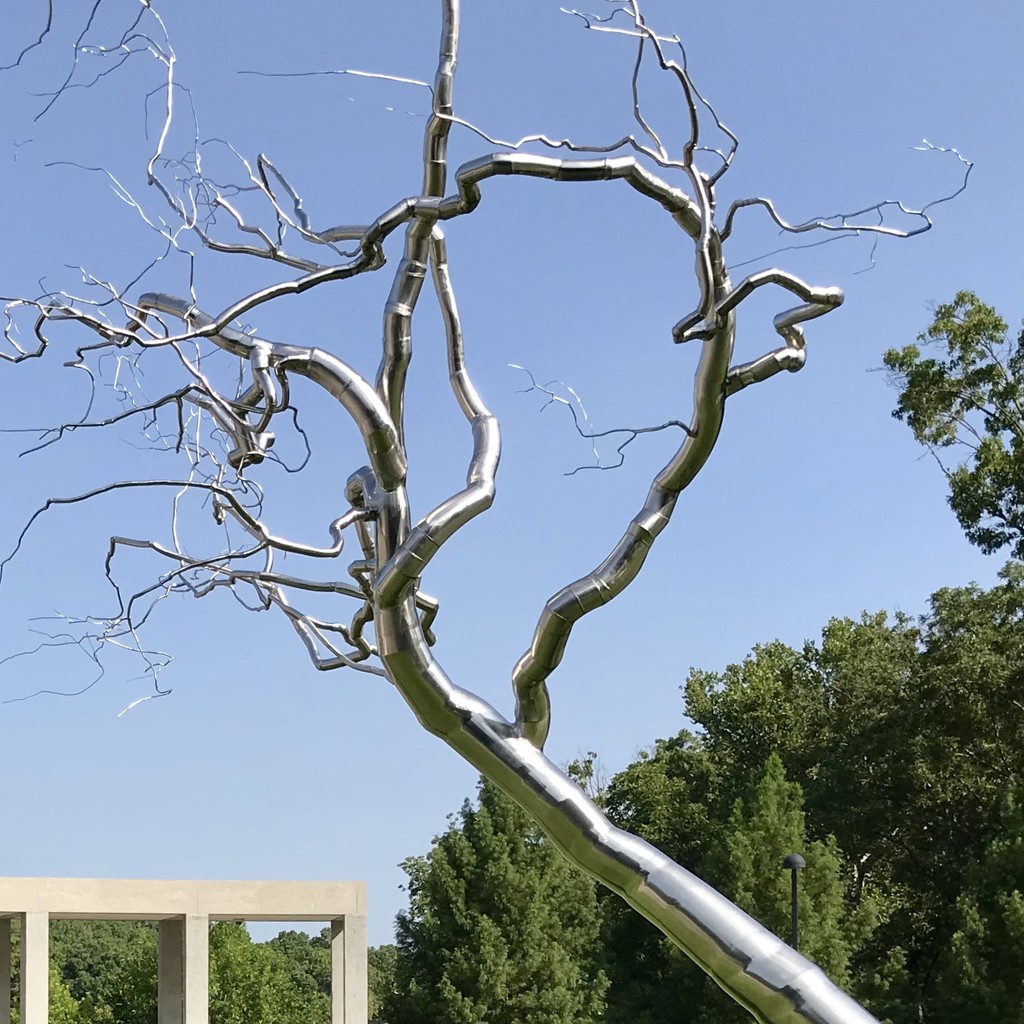 Sculptor Roxy Paine’s “Yield” at the entrance of the Crystal Bridges Museum in Bentonville, Arkansas by louannwarren