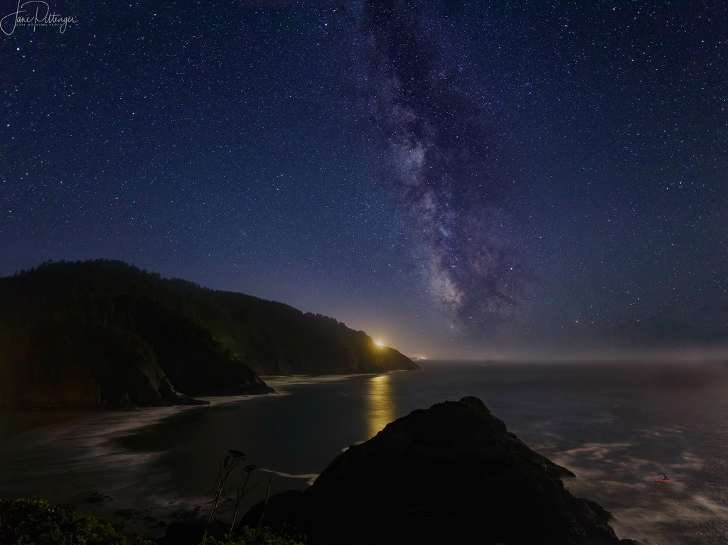 Kayaker Enjoying Stars and the Milky Way by jgpittenger