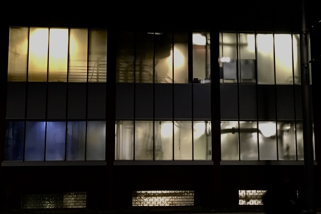 Factory windows by night by vincent24