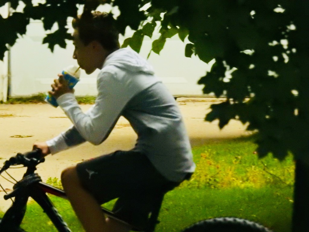 a boy, a bike, a beverage by amyk