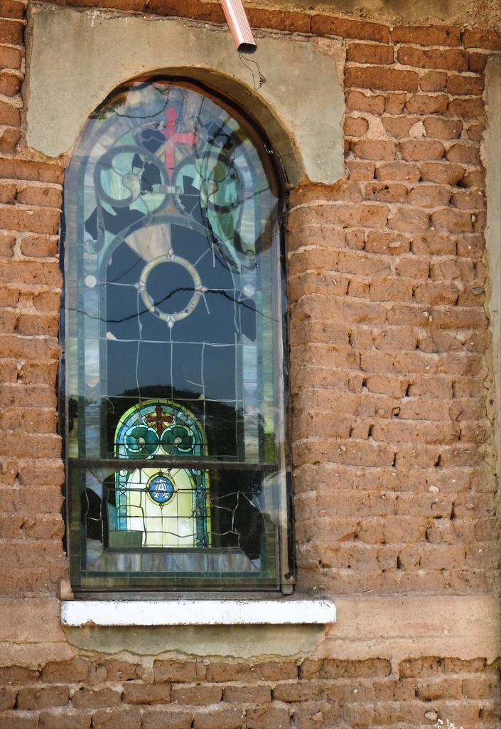 Window through Window in the Old Adobe Church in Lamy, New Mexico, USA by janeandcharlie