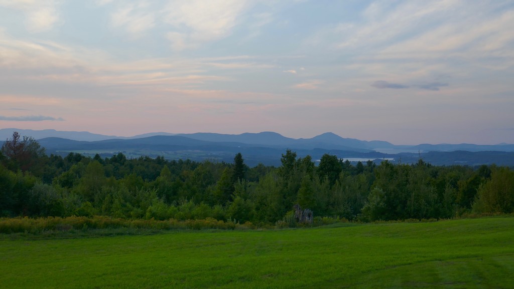 Looking towards Canada from NE Vermont  at dusk by swagman
