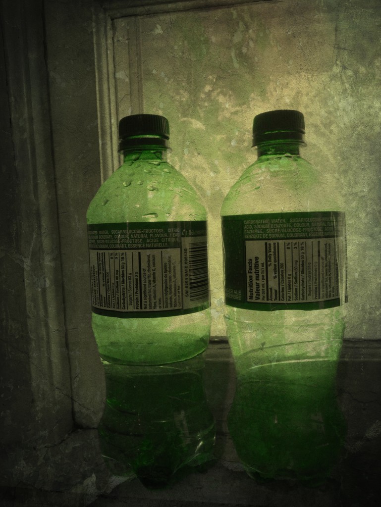 Green Plastic Bottles by spanishliz