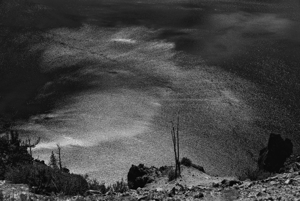 Crater Lake Diamonds b and w  by jgpittenger