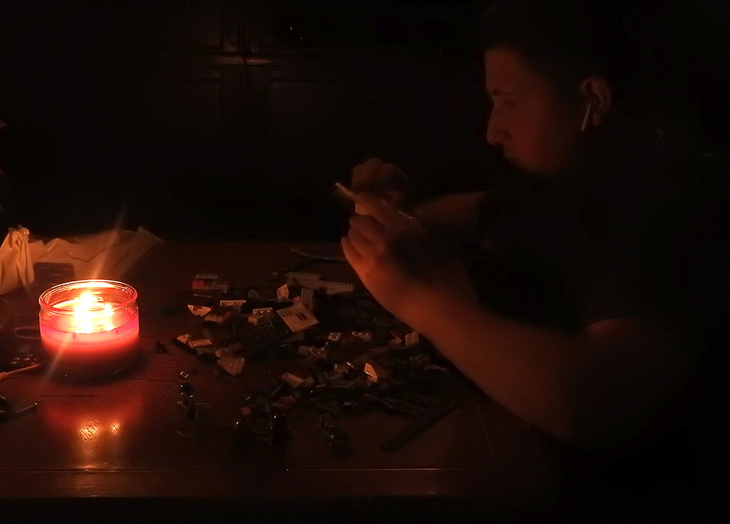 Legos by candlelight by homeschoolmom