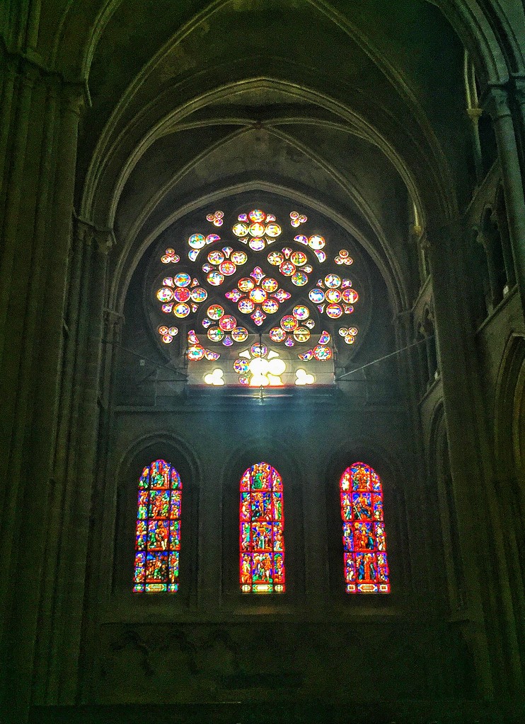Stain glasses in lausanne cathedral. by cocobella