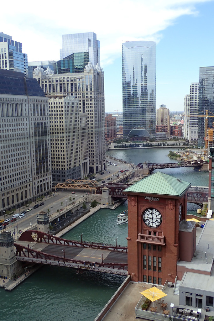 View down the Chicago River by jaybutterfield