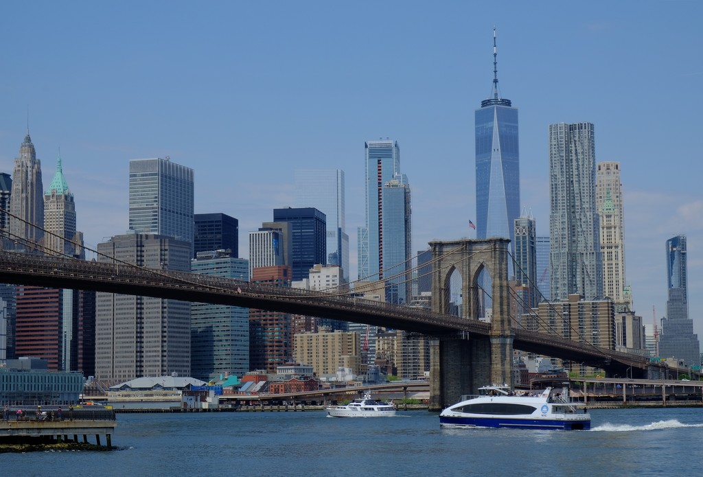 Downtown Manhattan and Brooklyn Bridge  by soboy5