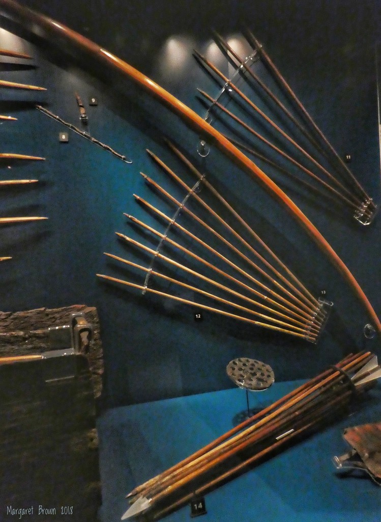 Longbows Arrows and the only surviving longbow string by craftymeg