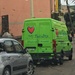 Red heart on green car.  by cocobella