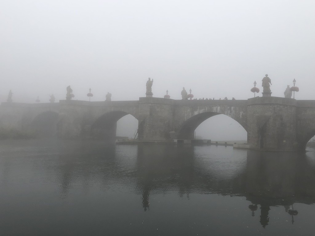 Old Main Bridge in the fog, Würzburg, Germany by ninihi