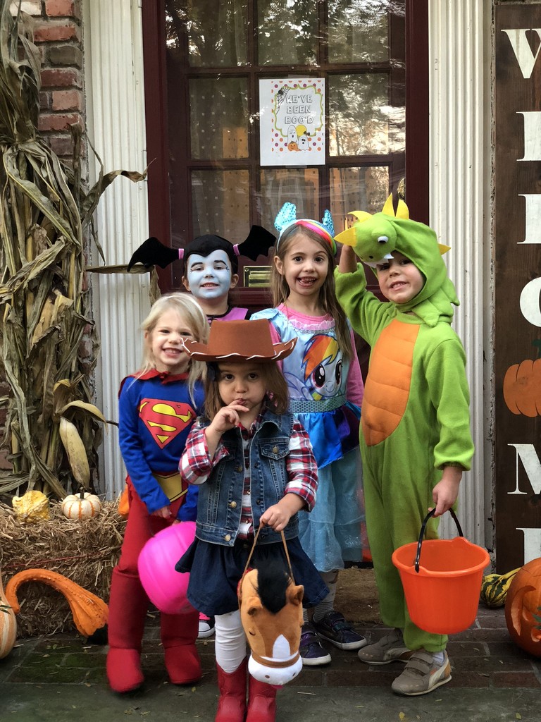 Trick or treating crew 🤠 🔻🧛‍♀️🌈 🦖  by mdoelger