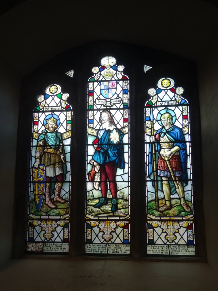 unusual stained glass of St Charles I by anniesue