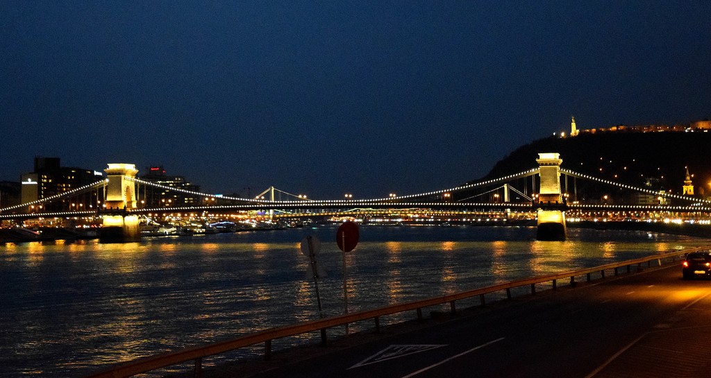 Evening view of the Chain Bridge by kork