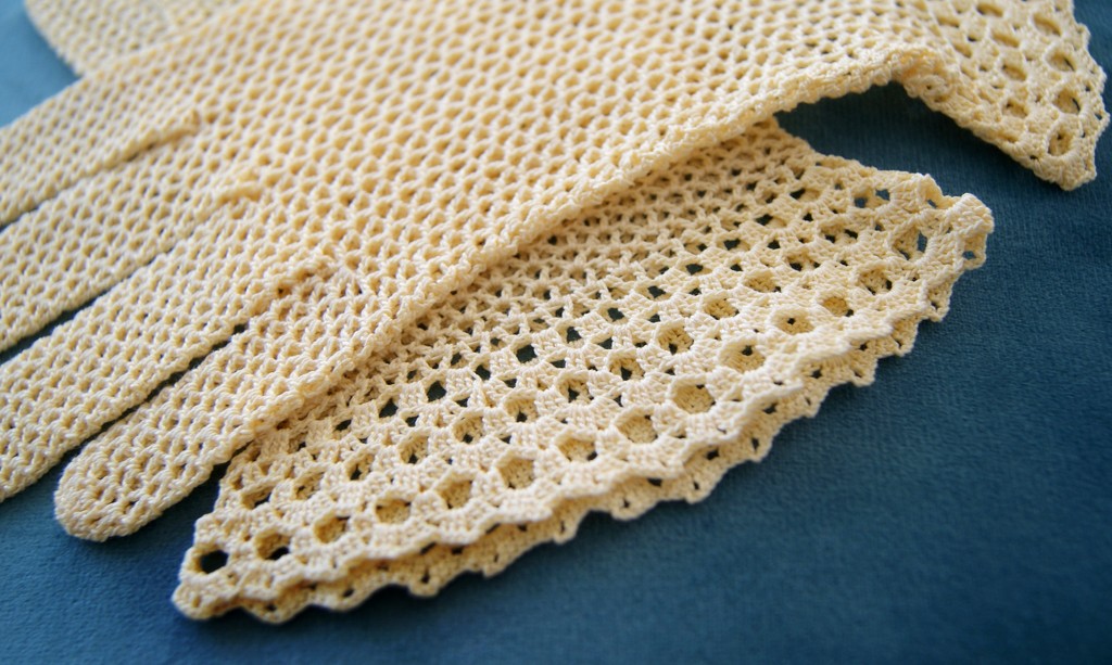 Antique Crocheted Ladies Gloves by filsie65