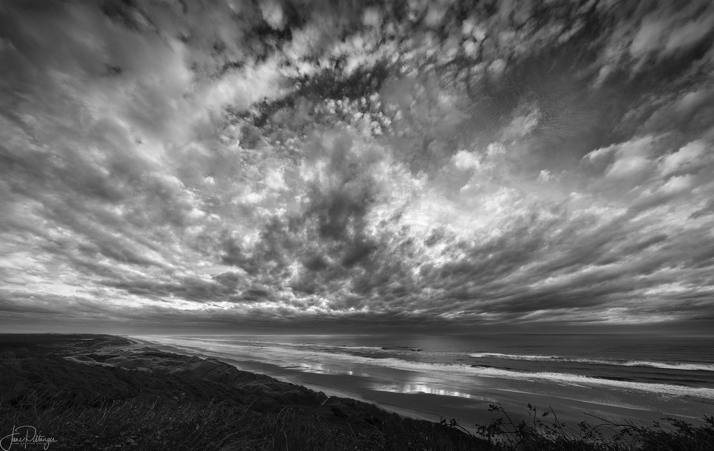 Black and White South View Clouds by jgpittenger