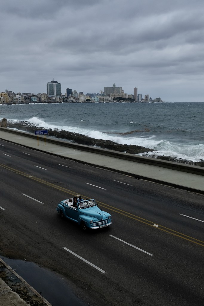 Havana - a car on Malecon by vincent24