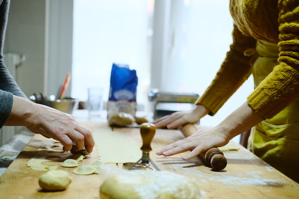 Tortelli in the making, Seregno, Italy  by stefanotrezzi