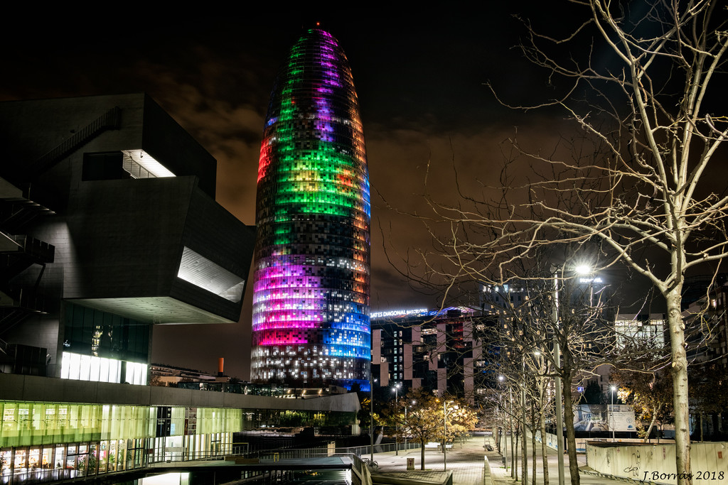 Christmas Torre Agbar by jborrases