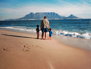 2nd Jan 2001 - On Blouberg Beach with Dad