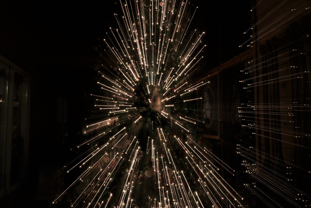 Christmas tree light beams by jdraper