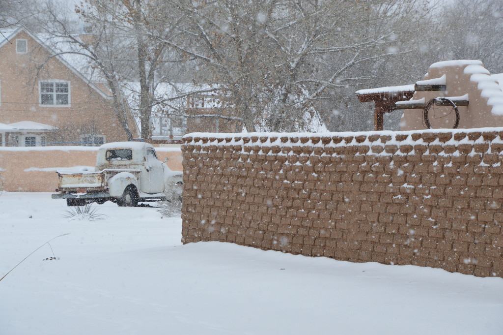 Southwestern Style House In the Snow. by bigdad