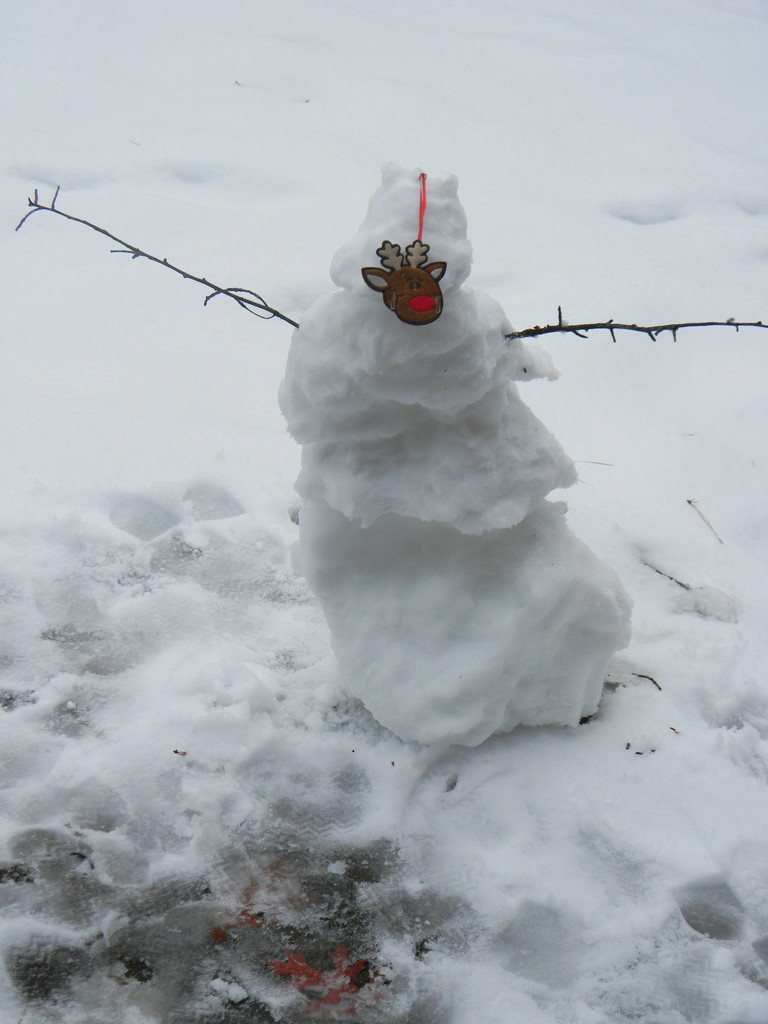 Dad's Reindeer Snowman by sfeldphotos