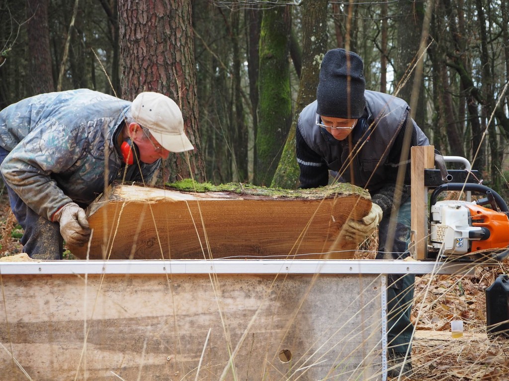 Jerome & Michel, woodcutting by s4sayer