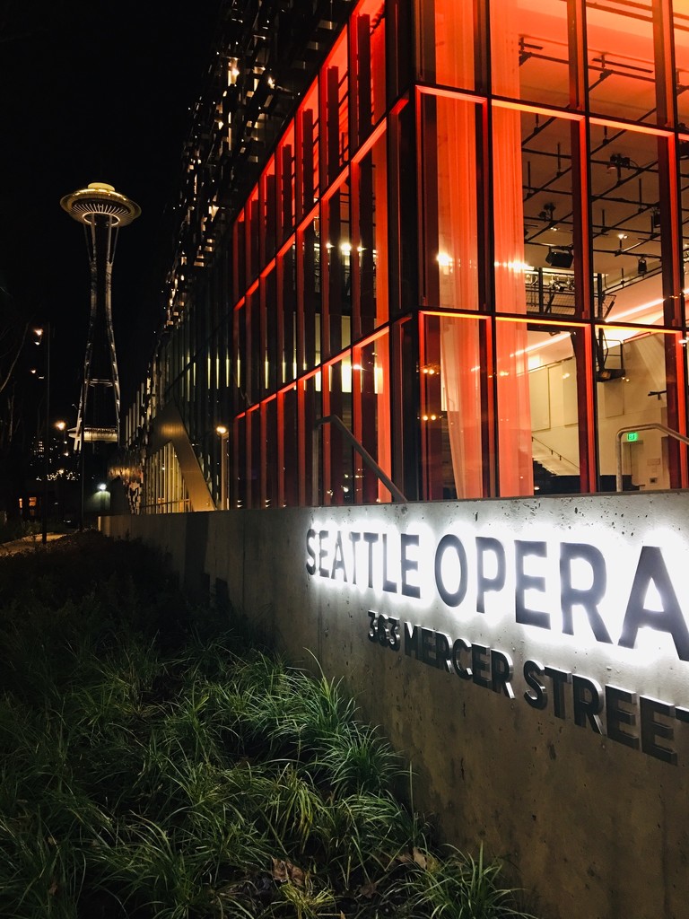 Seattle Opera and Space Needle by clay88