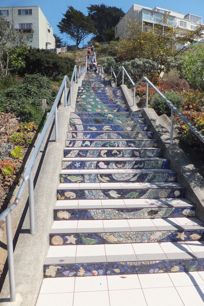 Mosaic Stairs by olivetreeann