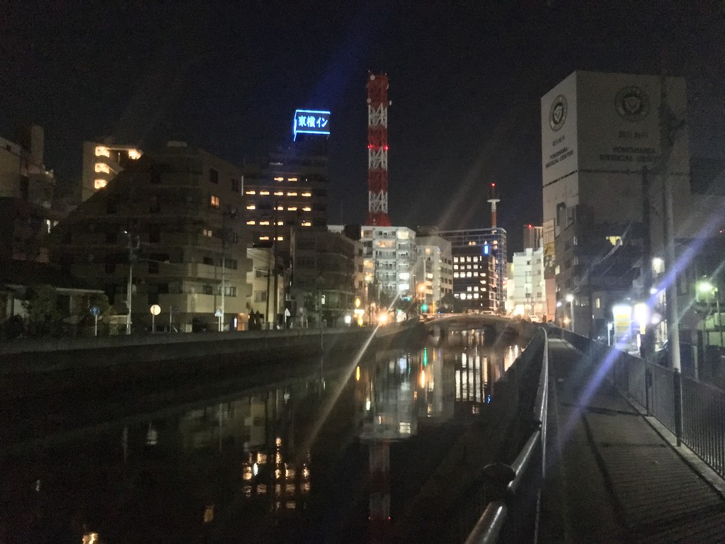 Yokohama canal at night 2019-01-26  by cityhillsandsea