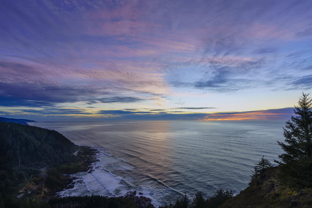 Sunset from Cape Perpetua  by jgpittenger