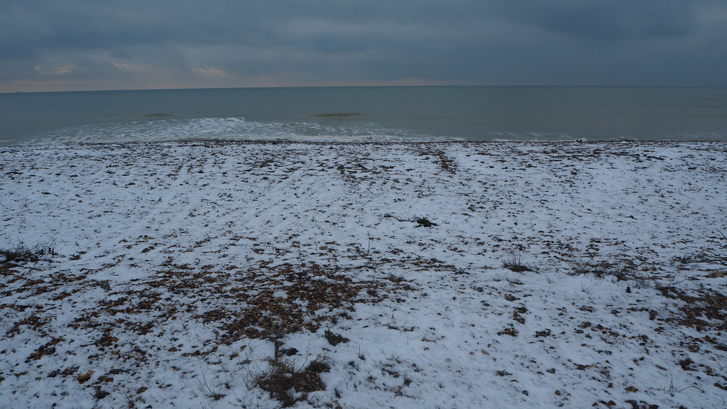 snow on beach by josiegilbert