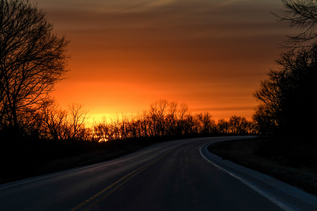 Winding Road at Sunset by kareenking