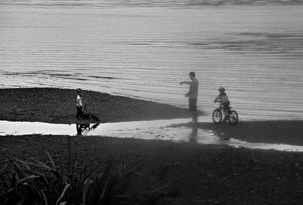 Cycling into the sea by kiwinanna
